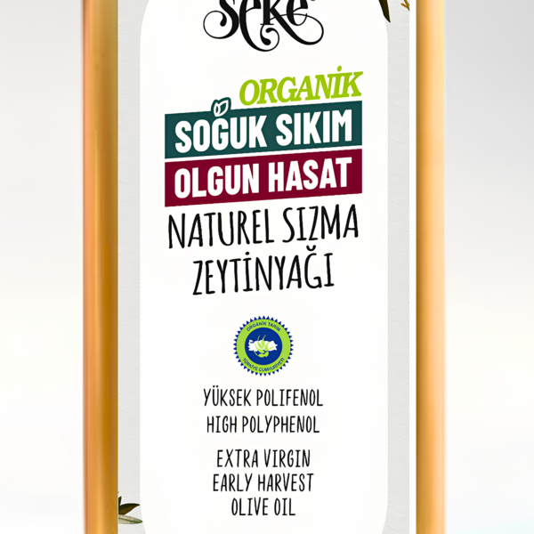 Organik Olgun Hasat Soğuk Sıkım Zeytinyağı 5 LT görseli.
