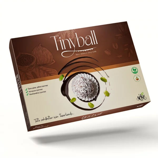 Tinyball – Bitter Çikolata   Antep Fıstıklı Kuru İncir Topları Net 215 GR görseli.