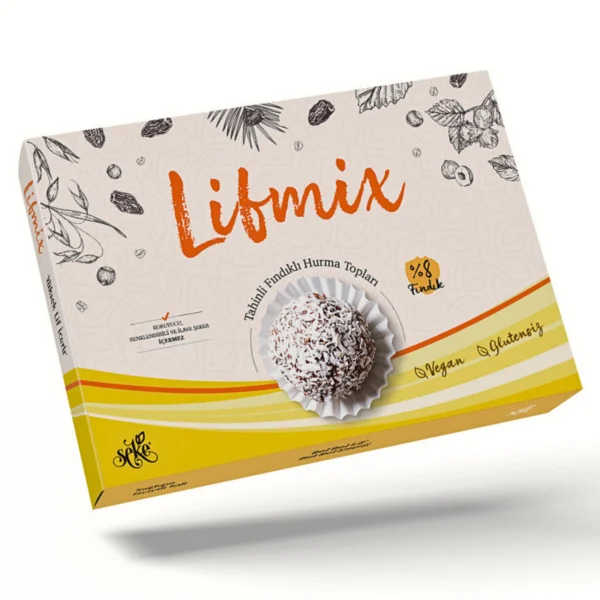Lifmix – Tahinli Fındıklı Hurma Topları Net 215 gr görseli.