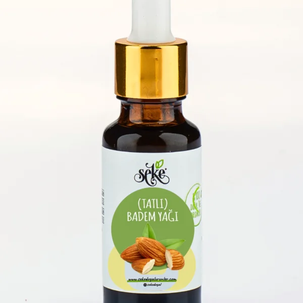 Soğuk Sıkım Tatlı Badem Yağı 20 Ml Damlalıklı Cam Şişe