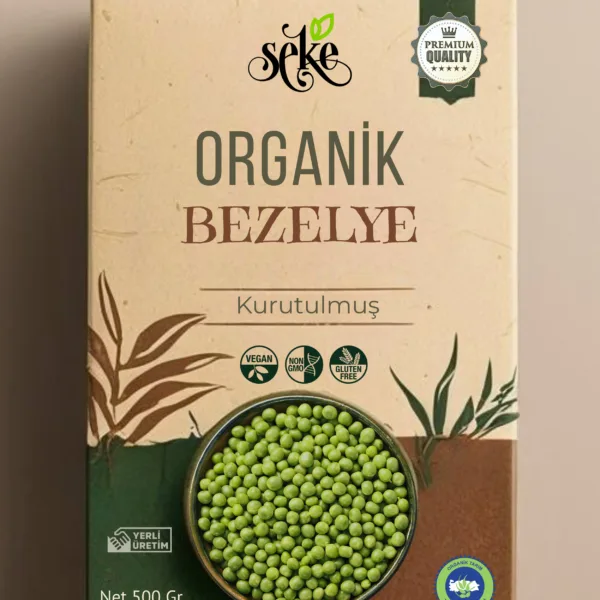 Organik Kuru Bezelye 500 Gr görseli.