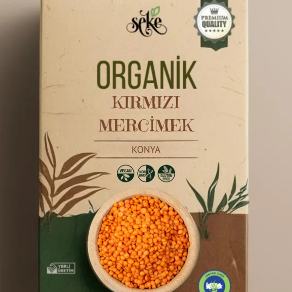 Organik Kırmızı Mercimek 1 Kg görseli.