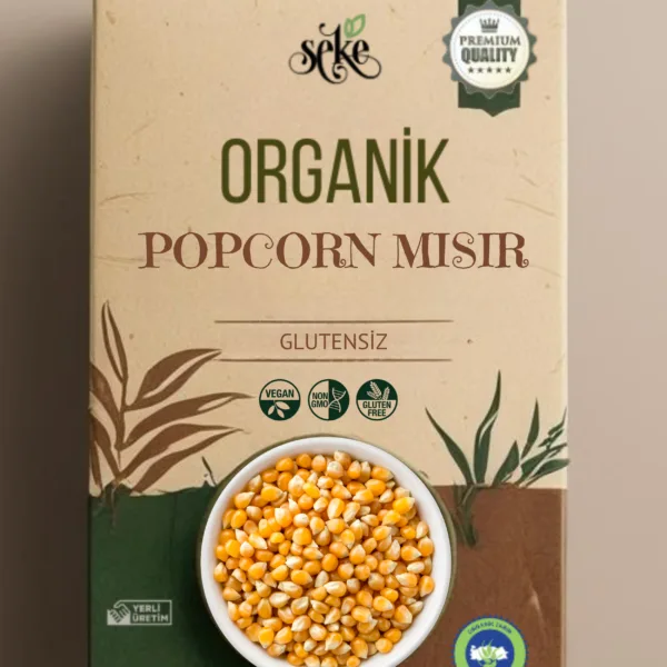 Organik Popcorn Mısır 500 Gr görseli.